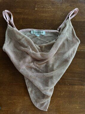 Urban Outfitters Shimmery Pink V- Crop Top Size Medium